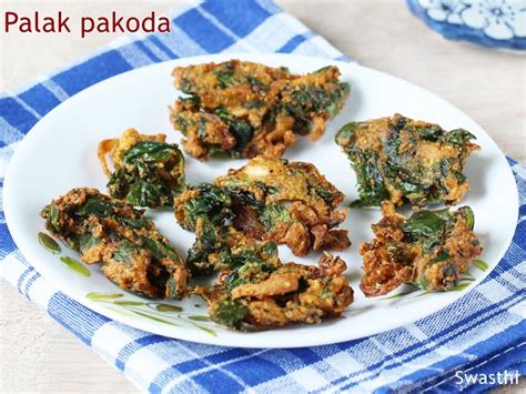 Palak pakoda recipe | Spinach pakora - Swasthi's Recipes