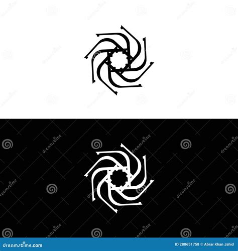 Black and White Circle Vector Logo Template Stock Illustration ...