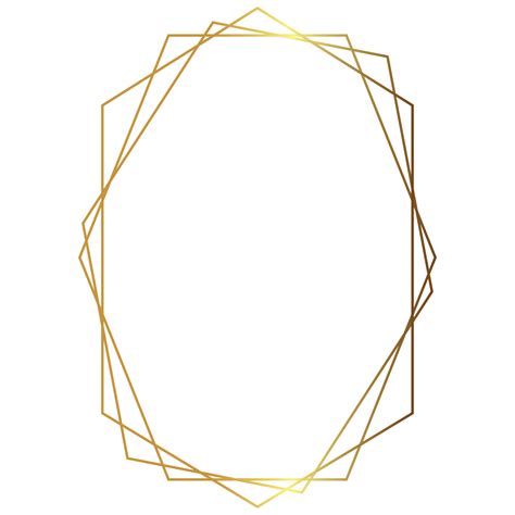 gold polygonal geometric frame 18872497 PNG