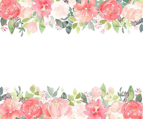 Peony Clipart Floral Frames Coral Peonies Clip Art | Etsy | Flower ...