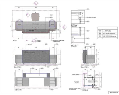 Library reception desk plan- sections- elevation and typical details ...