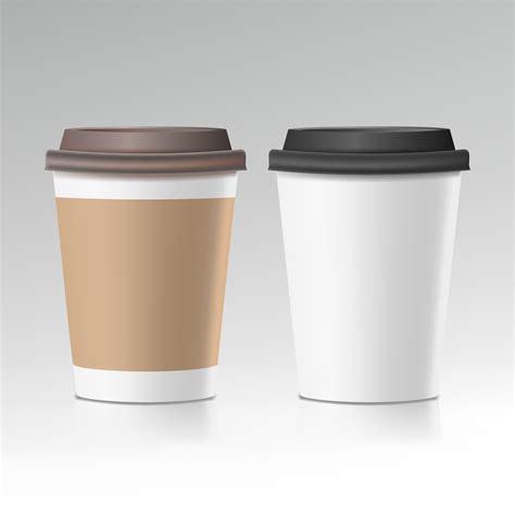 Coffee Cup Vector. Take Away Cafe Coffee Cup Mockup. Isolated ...