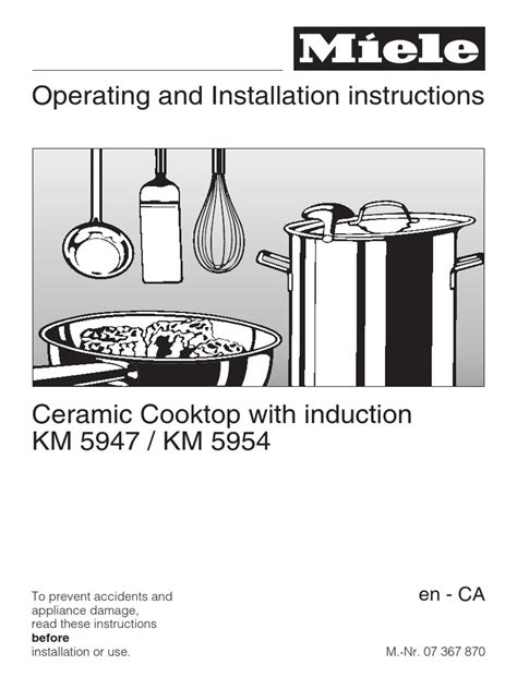 Miele Induction Cooktop Manual KM5947-5954 | PDF | Cookware And ...