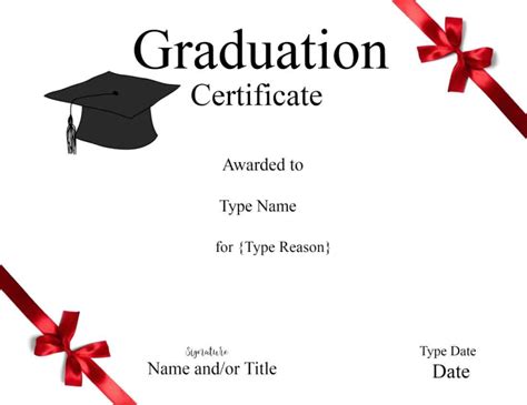 Graduation Gift Certificate Template Free 5 - Best Templates Ideas For ...