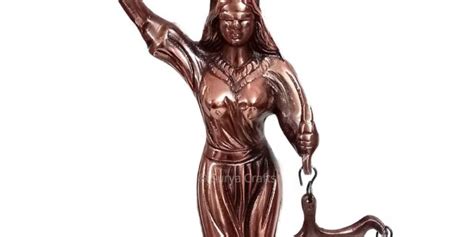 Law Lady Statue - Black Metal