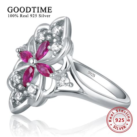 Women Ring Silver Jewelry 925 Sterling Silver Bing Ring Inlaid Zircon ...