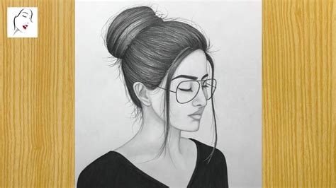 a cute girl face for beginners || "How to draw a New girl with glasses ...