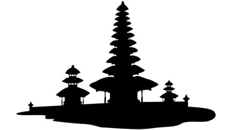 Hindu Temple Vector Hd Images, Pura Balinese Hindu Temple Silhouette ...