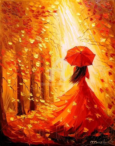 Lady Autumn, Painting by Olha | Artmajeur