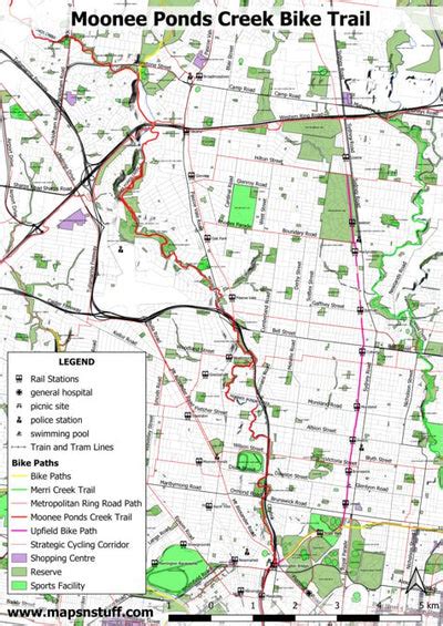 Moonee Ponds Creek Trail Map by mapsnstuff | Avenza Maps