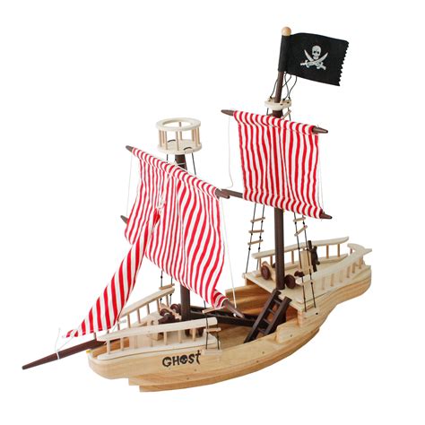 43" Wooden Pirate Ship Toy Nautical Ocean Pirates Ships Wood Boats ...