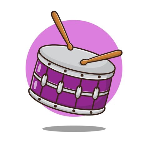 Premium Vector | Drum music instrument symbol cartoon illustration ...