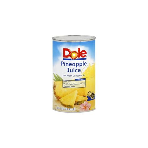 DOLE 100% PINEAPPLE JUICE, 46 OZ CANS (12)