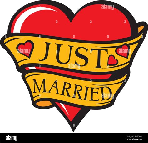 Just married design with heart vector illustration Stock Vector Image ...