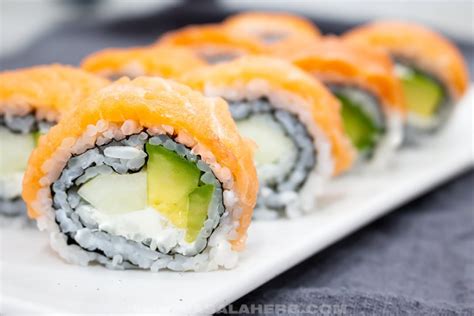 Philadelphia Roll Sushi Recipe (+VIDEO) | MasalaHerb.com