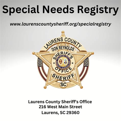 Laurens County Sheriff's Office Launches Special Needs Registry - Who's ...