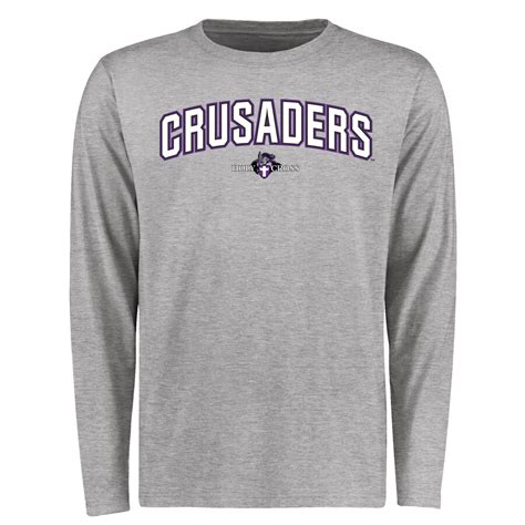 Holy Cross Crusaders Ash Proud Mascot Long Sleeve T-Shirt