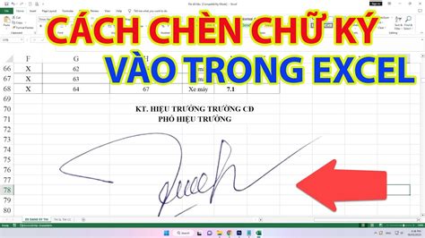 Cách Chèn Chữ Ký Vào Excel - YouTube