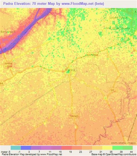 Elevation of Padra,India Elevation Map, Topography, Contour