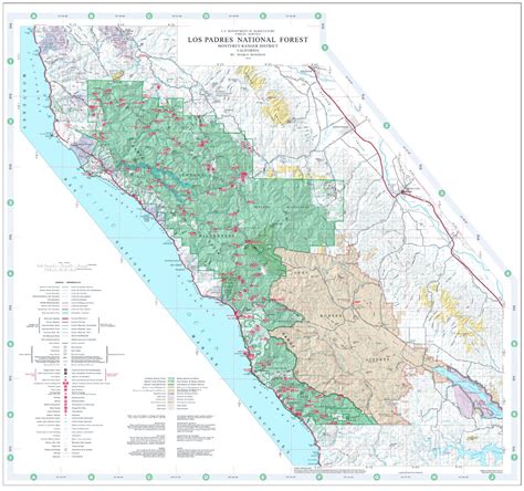 Los Padres National Forest Map | Color 2018