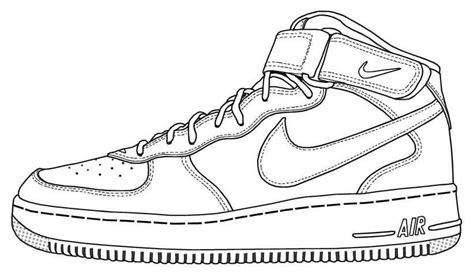 Nike Air Force 1 Coloring Pages - Coloring Home