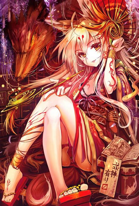 Anime Kitsune girl by yukikomisuto on DeviantArt