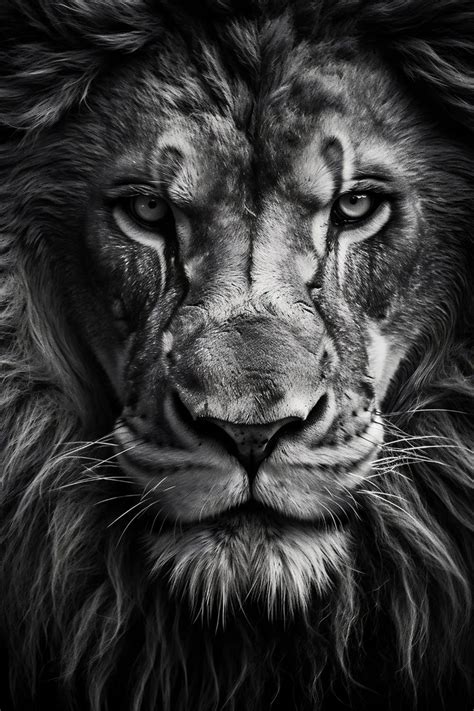 Pin by Santiago Villegas on animales in 2024 | Black and white lion ...