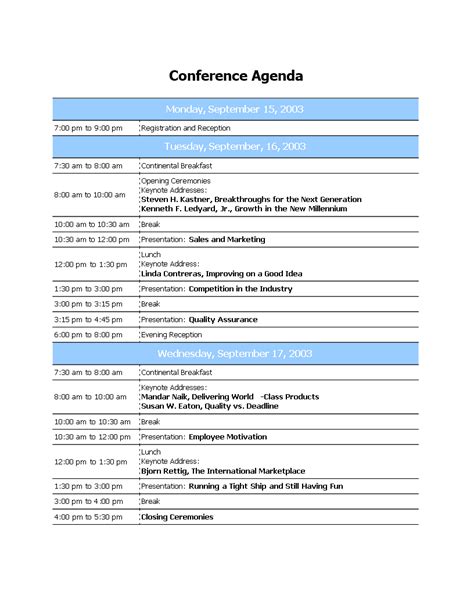 Professional Conference Agenda - How to create a Professional ...