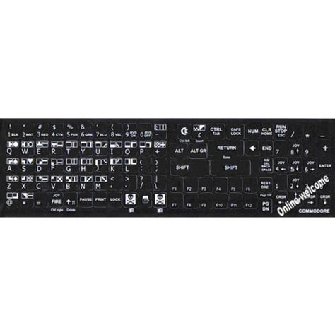 COMMODORE 64 KEYBOARD STICKERS FOR COMPUTER LAPTOP BLACK | Online ...