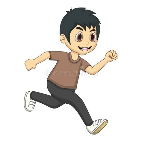 Little boy running cartoon stock vector. Illustration of person - 64767489