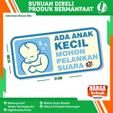 Jual Sticker Pelankan Suara ada anak kecil jangan berisik - Kota ...