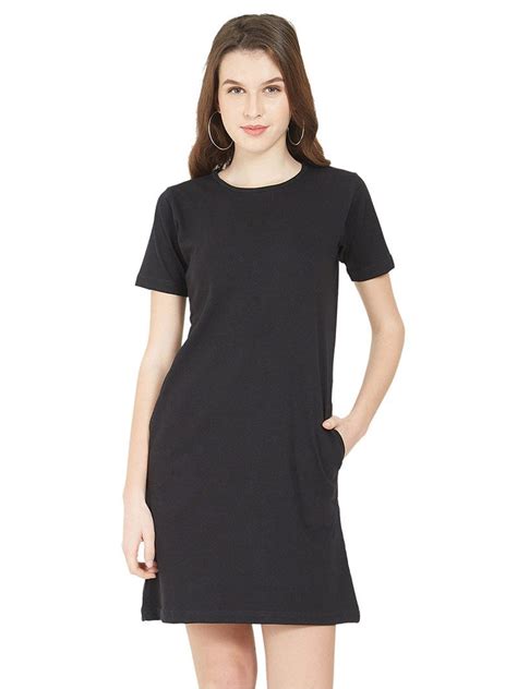 Plain Black Women T-Shirt Dress – Wear Your Opinion - WYO.in