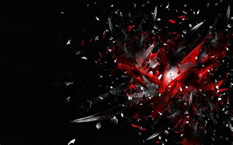 HD wallpaper: 3D, 3D Abstract, shards, black, red | Wallpaper Flare