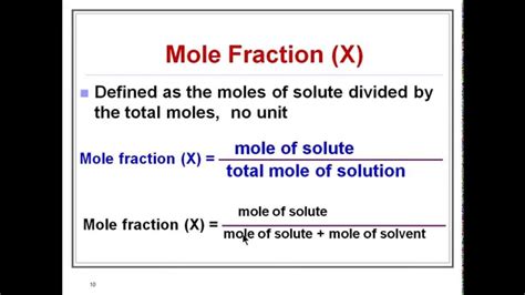 Mole Fraction Diagram