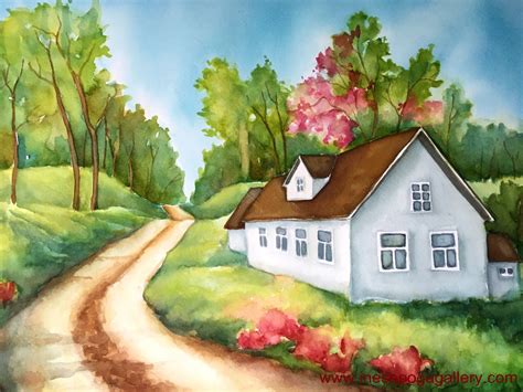 Spring Landscape Drawing at PaintingValley.com | Explore collection of ...