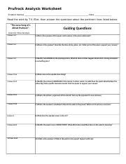 Prufrock Analysis Day 2 B.docx - Prufrock Analysis Worksheet Student ...