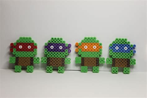 Perler beads Mini ninja turtles | Pixel art pattern, Perler bead art ...