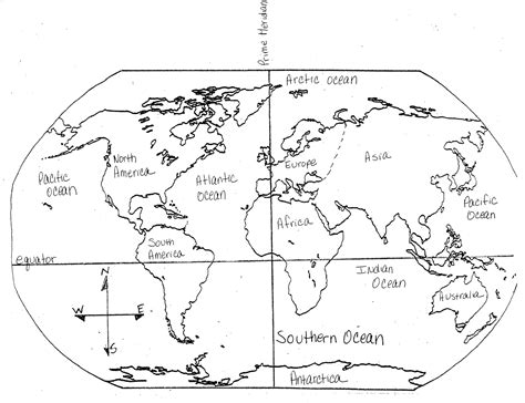 Printable Continents And Oceans Map