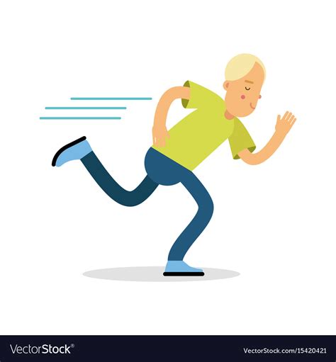 Active boy teenager running cartoon character Vector Image