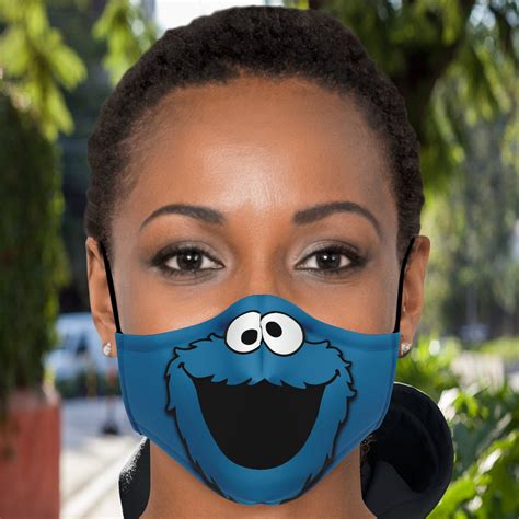 Cookie Monster Face Mask With Filter Unisex Face Mask With | Etsy