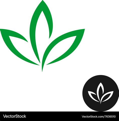 Three green leaf logo natural plant symbol Vector Image