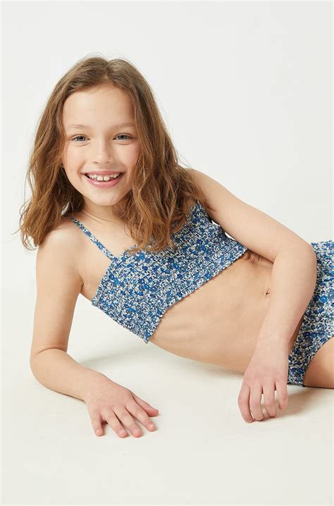 Liberty Fabric Swimsuit Set - EMMA ENFANT - IMP BLEU VERT - ETAM