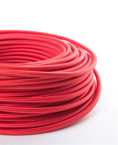 Vibrant Red Fabric Cable for Lighting 8 Amp 3 Core CE Certified