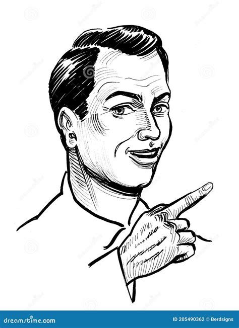 Man pointing stock illustration. Illustration of smiling - 205490362