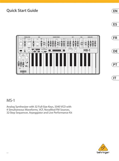 BEHRINGER MS-1 QUICK START MANUAL Pdf Download | ManualsLib