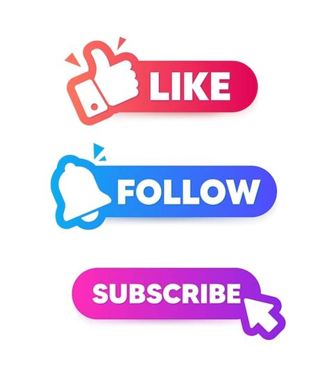 Premium Vector | Subscribe like follow buttons Label for video channel ...