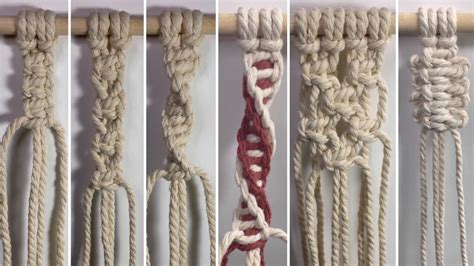 6 Basic Macrame Square Knot Variations tutorial - YouTube