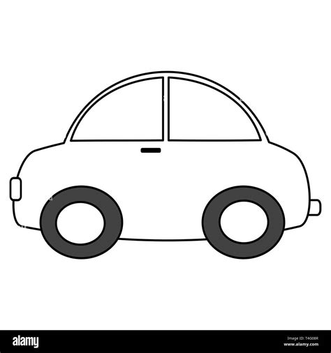 black and white cartoon car vector illustration for coloring art Stock ...