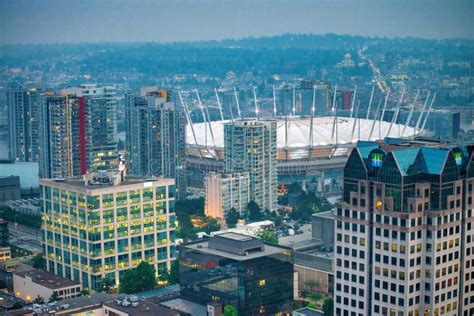 Vancouver, Canada - August 10, 2017: Aerial View of BC Place and ...