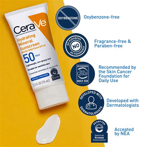 CeraVe Tinted Sunscreen With SPF 30 Hydrating Mineral Sunscreen With ...